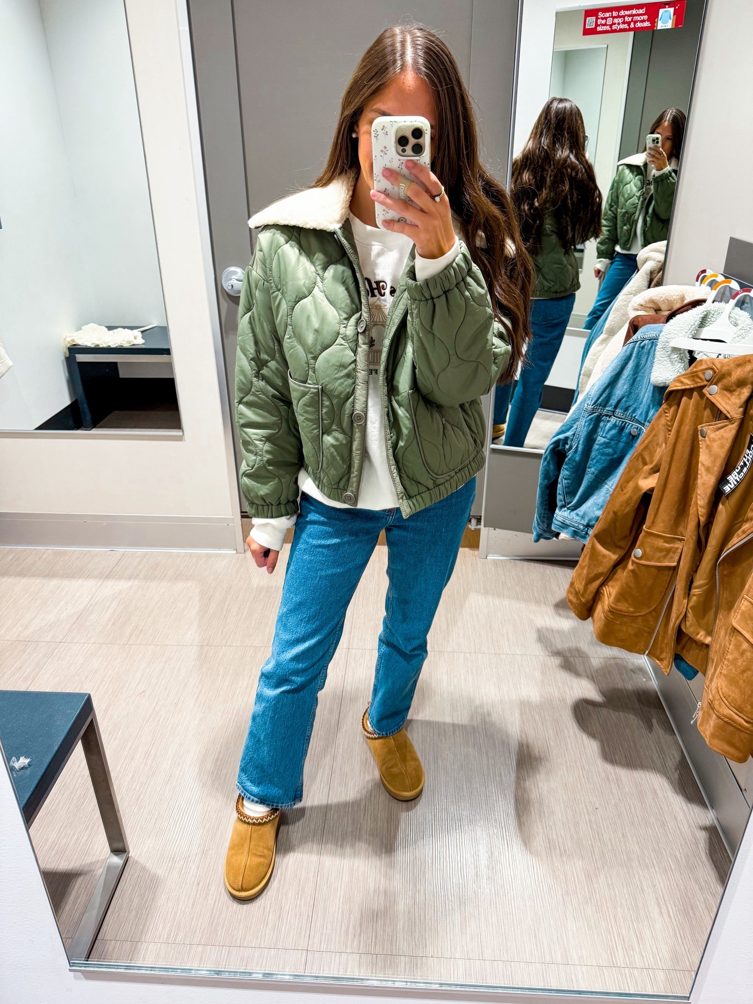 Target new arrivals jacket 
Wearing XS 
Denim tts xshort 
Shoes tts 

#LTKFindsUnder100 #LTKFindsUnder50 #LTKStyleTip