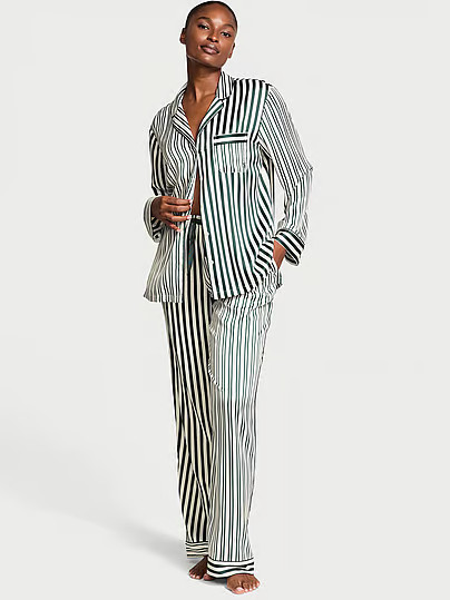 Glazed Satin Long Pajama Set, Print, Xsreg - Women's Sets - Victoria's Secret | Victoria's Secret (US / CA )