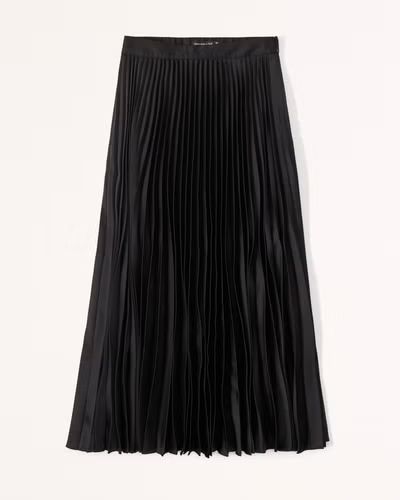 Women's Satin Pleated Midi Skirt | Women's Clearance | Abercrombie.com | Abercrombie & Fitch (US)