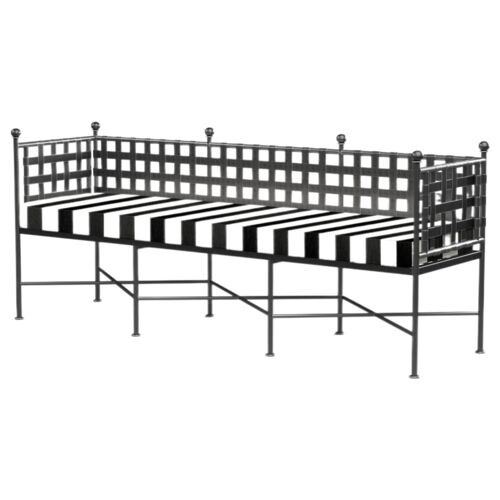 Isla Outdoor Iron Basket Weave Garden Bench | One Kings Lane