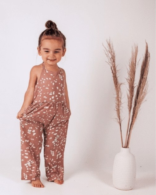 Harrah Halter Top - Dusty Pink Spots | Bailey's Blossoms