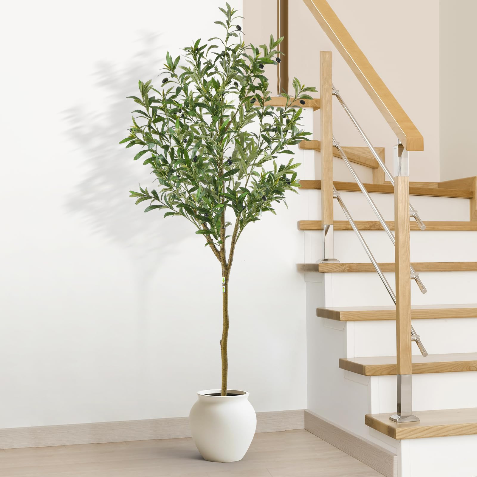 Artificial Olive Trees, 6FT(5ft 11in) Tall Faux Silk Olive Tree,Large Fake Olive Plants with Natu... | Amazon (US)