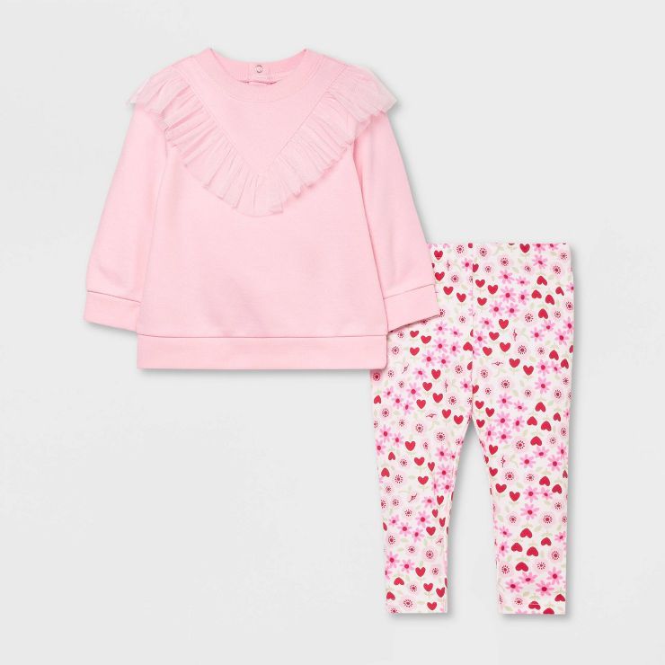 Baby Girls' Tulle Sweatshirt Set - Cat & Jack™ Pink | Target