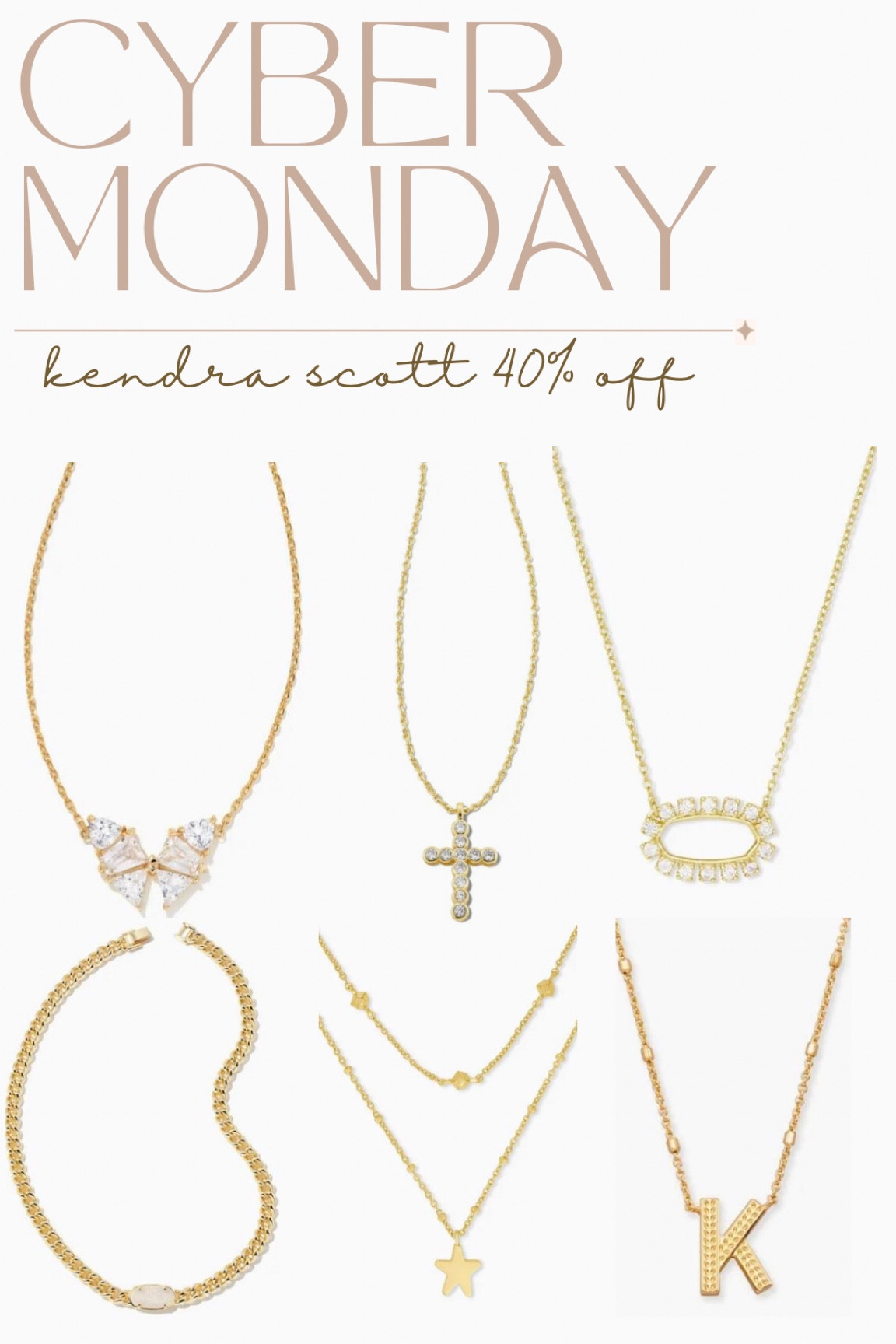 Kendra Scott 40% off cyber Monday 

#LTKGiftGuide #LTKHoliday #LTKunder100