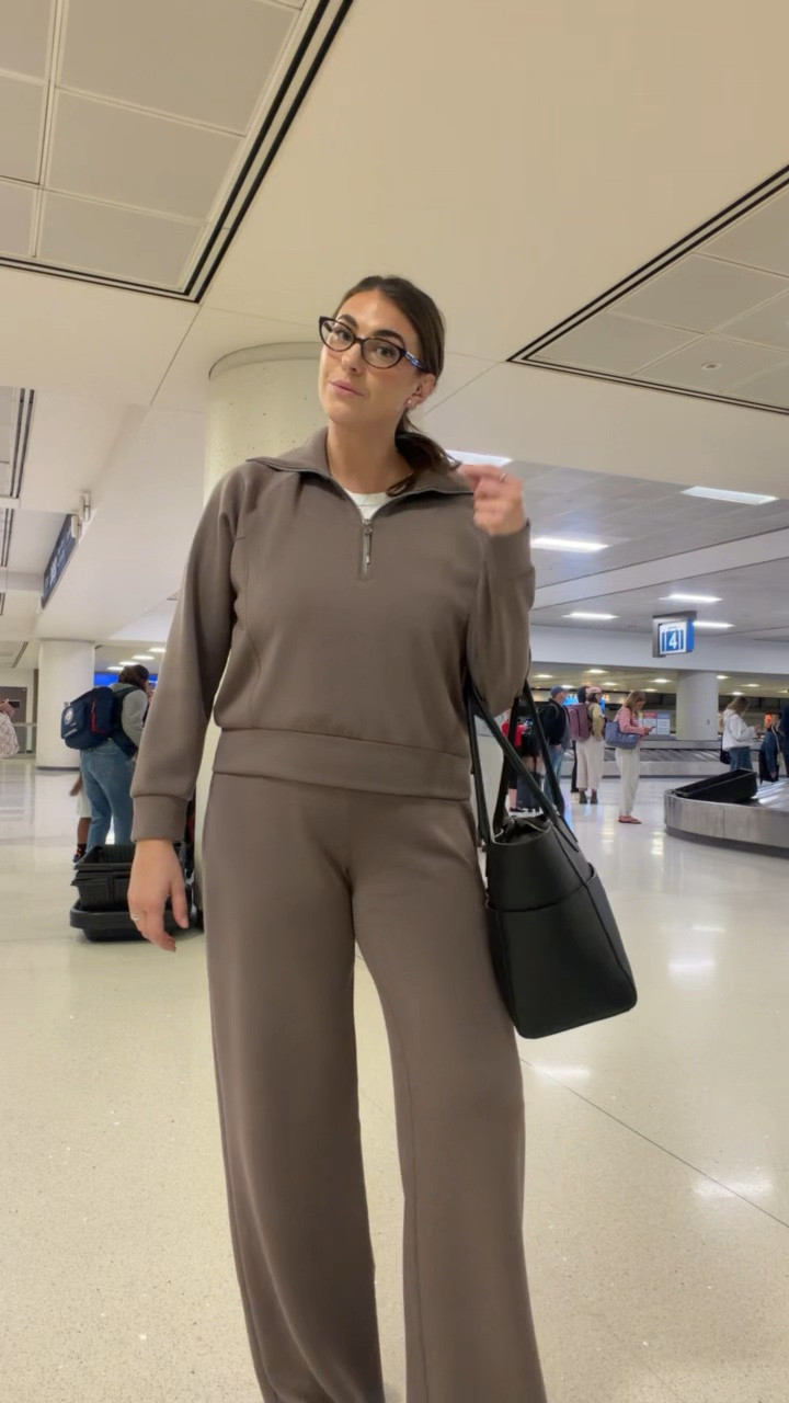 Proof that an airport outfit can be comfortable and still look completely put together 🤎 This Spanx set is basically made for travel days.

Spanx airport outfit, Spanx matching set, brown travel outfit, quarter zip set, wide leg pants, comfy airport style, fall travel outfit, size 12 14 outfit

#LTKootd #LTKMidsize #LTKTravel