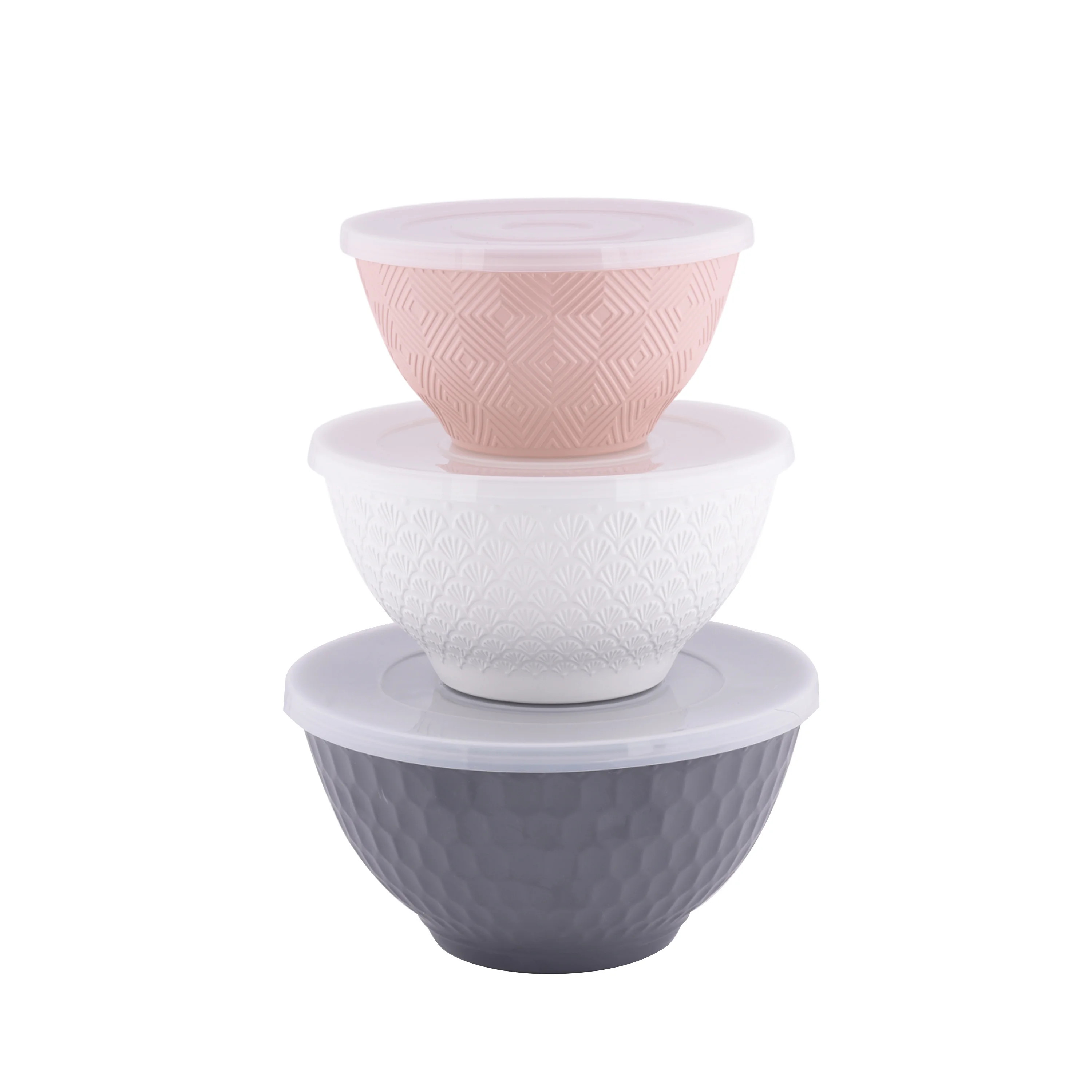 Mainstays 6-Piece Eco-Friendly Recycled Plastic Serve Bowl Set, Gray - Walmart.com | Walmart (US)