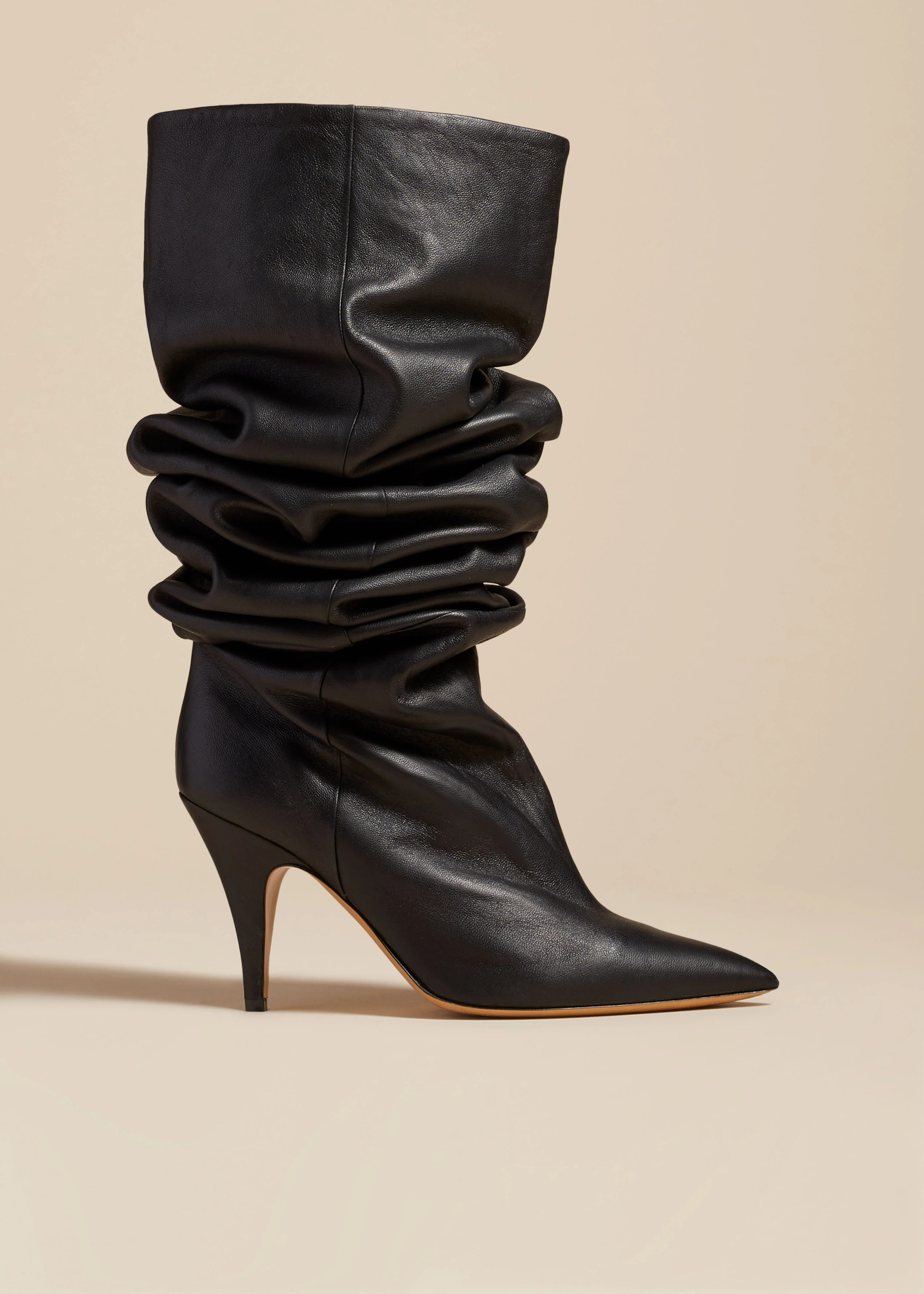 KHAITE - The River Knee-High Boot In Black Leather | Khaite