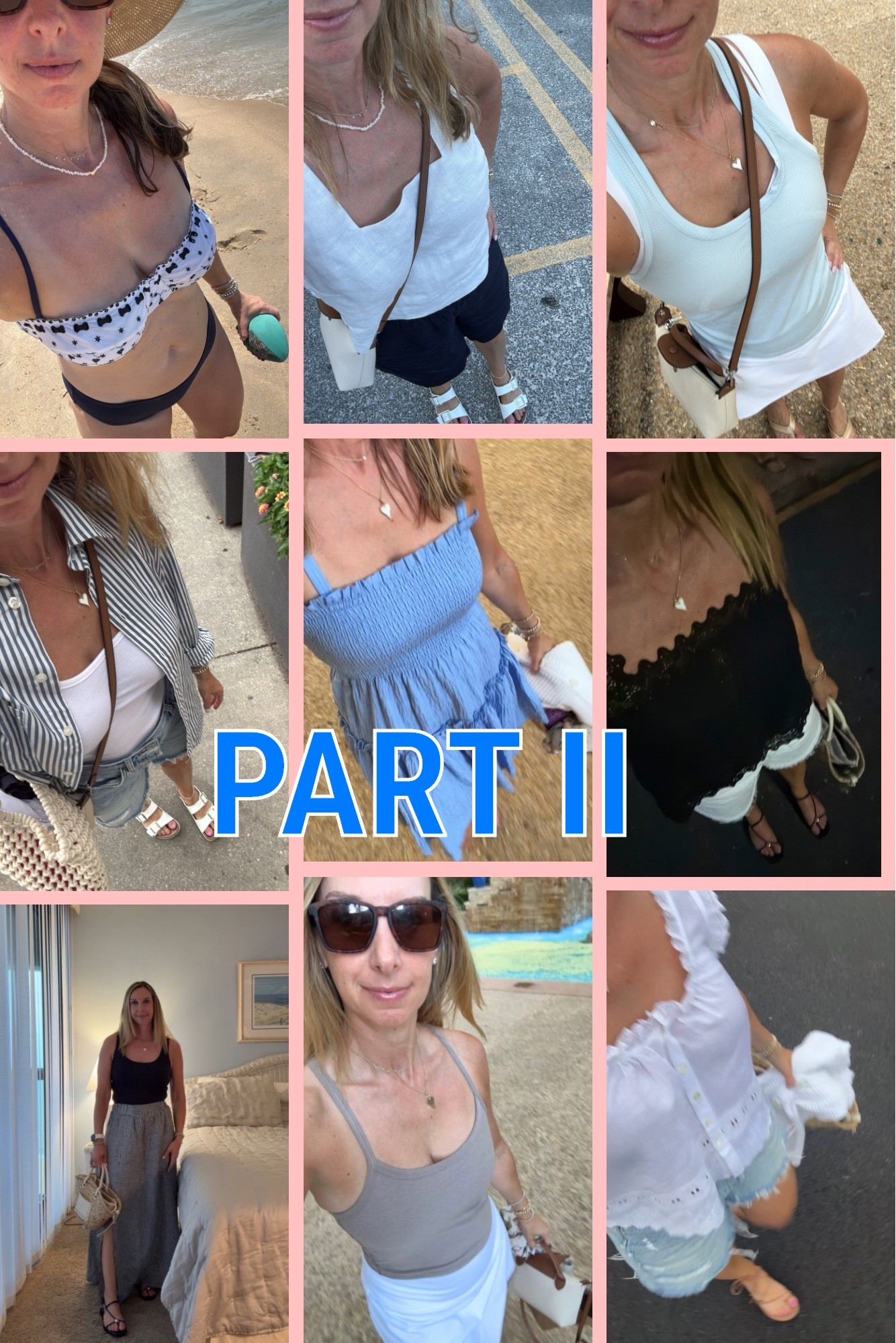 Part II: What I wore at the beach - morning coffee runs, walks, beach time and evening dinners 