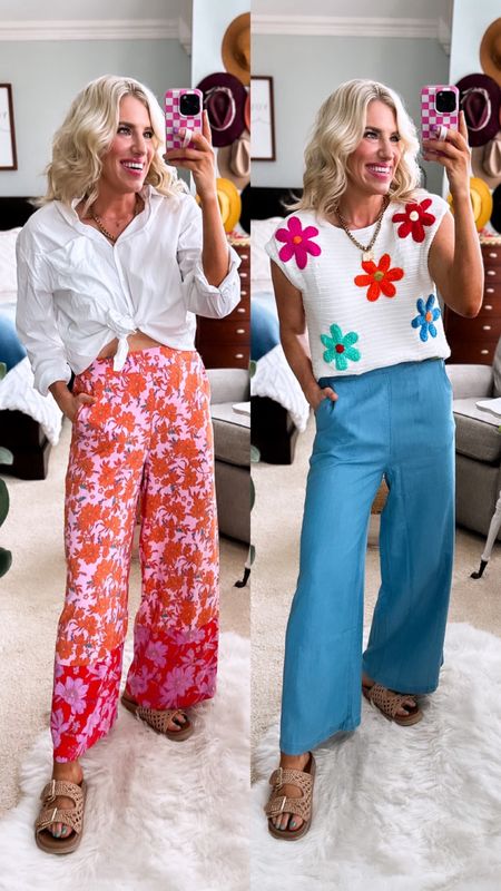 New Jessica Simpson line at Walmart 
Wide leg pull on pants fit tts and wearing small—elastic in back and flat front 

#LTKFindsUnder50 #LTKStyleTip #LTKWorkwear