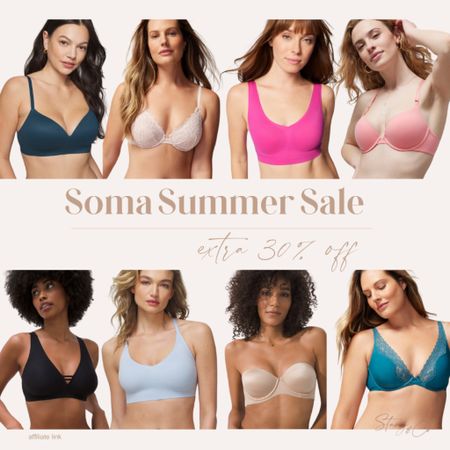 Save an extra 30% on markdowns from Soma, including these bras. 

T shirt bra, seamless bra, wireless bra, bralette, lace bra 

#LTKfindsunder50 #LTKsalealert