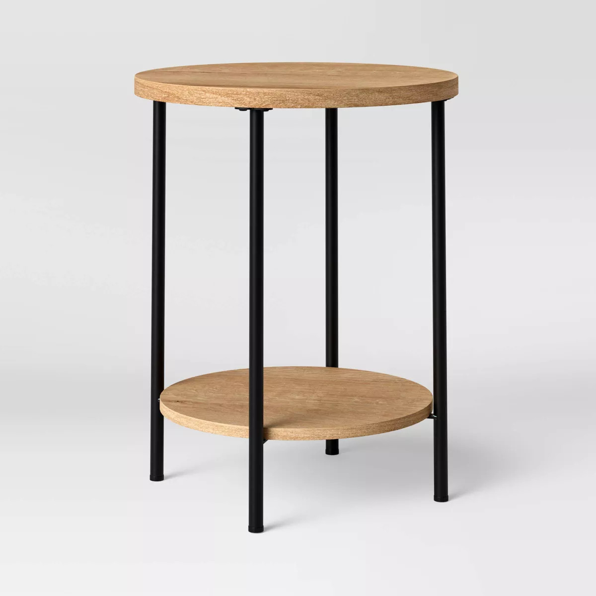 Wood and Metal Round End Table Black - Room Essentials™ | Target