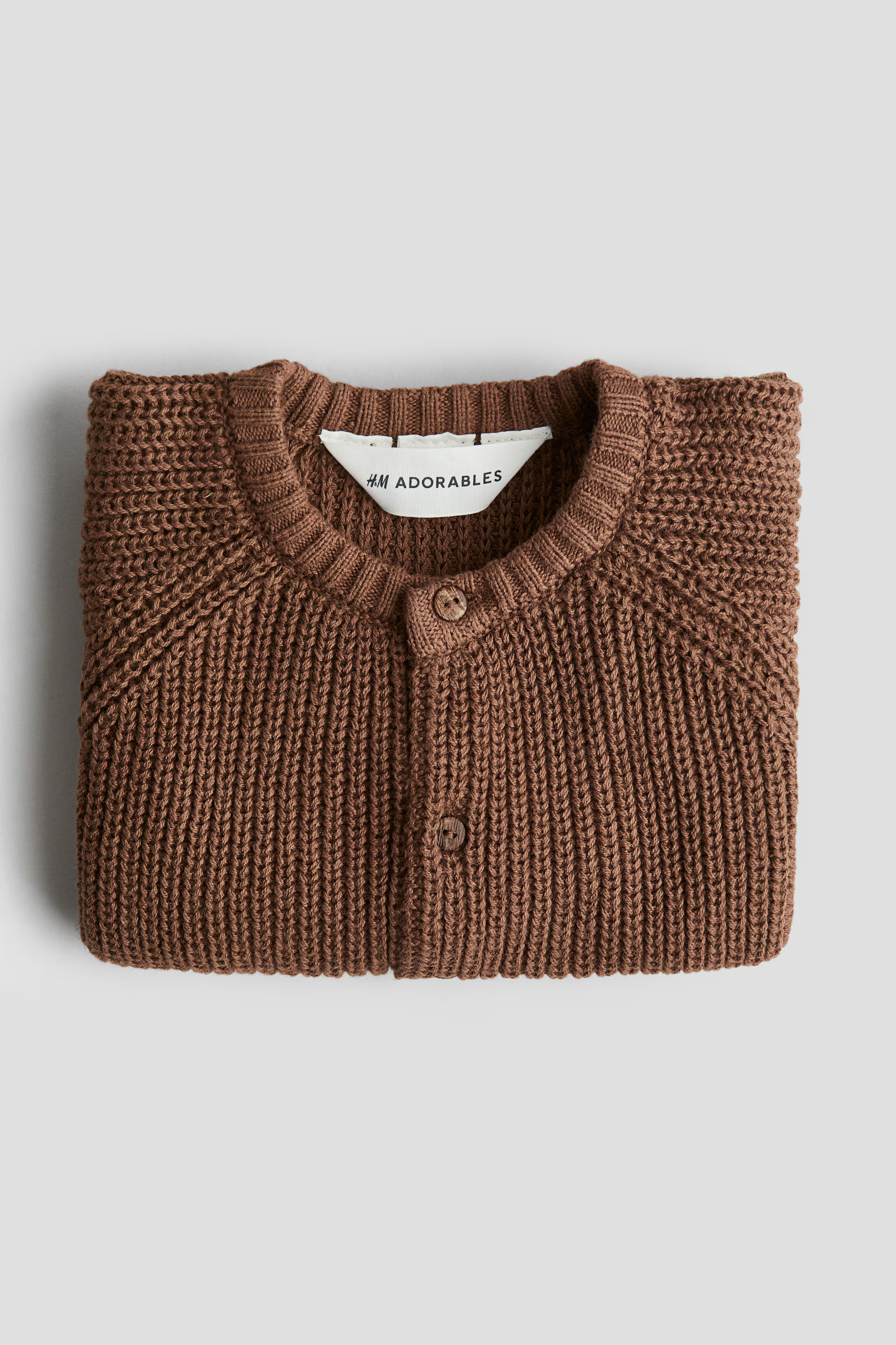 Patent-knit cotton cardigan - Round neck - Long sleeve - Beige - Kids | H&M GB | H&M (UK, MY, IN, SG, PH, TW, HK)