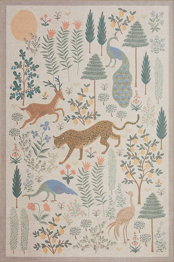 Loloi Rifle Paper Co Menagerie Cream 7'-6" x 9'-6" Area Rug | Amazon (US)