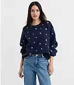 Shimmer Star Blouson Sweater | LOFT