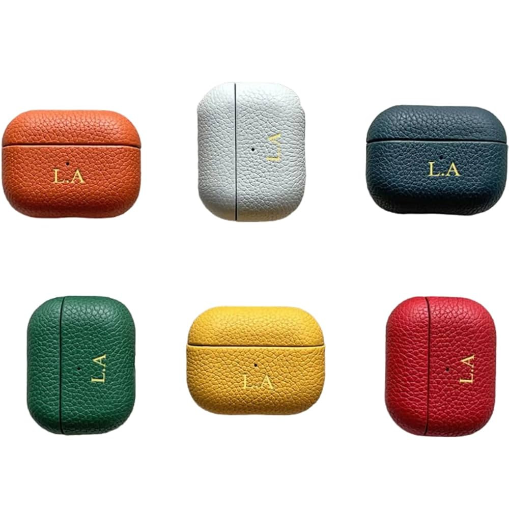 Custom Initials Airpods Case with Keychain - Compatible with AirPods Pro / 1/2 / 3 - Leather Airp... | Amazon (US)