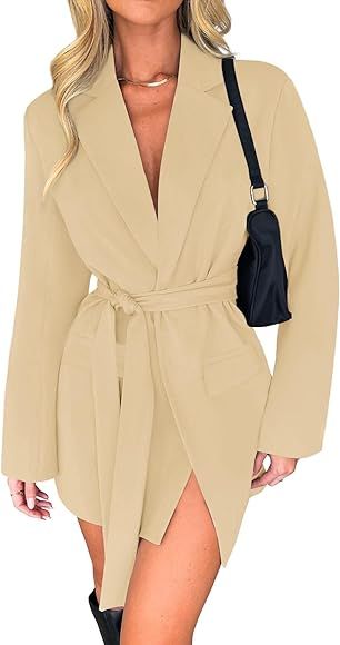 ZESICA Women's 2023 Blazers Long Sleeve Lapel Open Front Oversized Business Work Office Jackets B... | Amazon (US)