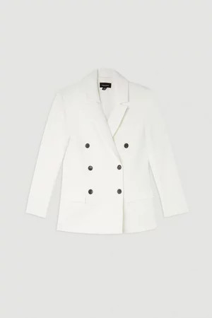 Clean Tailored Double Breasted Blazer | Karen Millen UK + IE + DE + NL