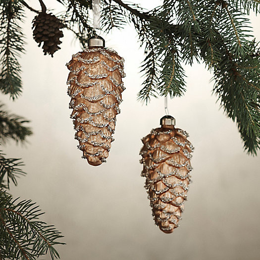 Metallic Pinecone Ornaments, Set of 2 | Terrain