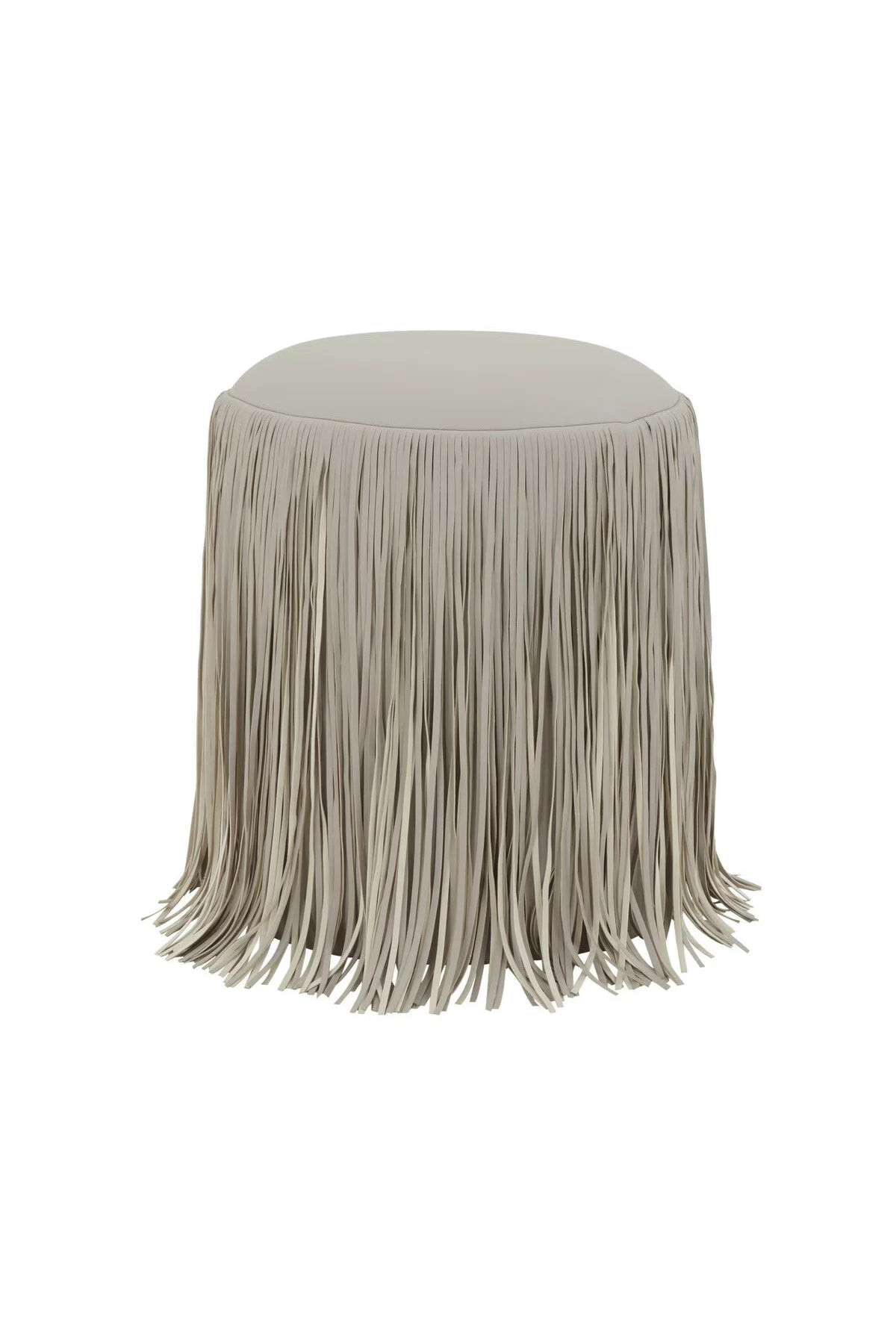 Shag Me Leather Ottoman | THELIFESTYLEDCO