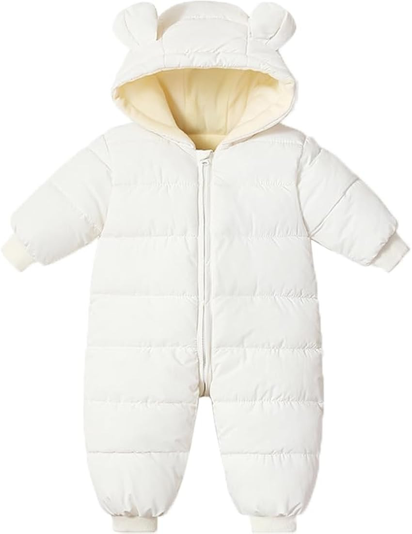 Infant Toddler Snowsuit Cute Baby Bear Suit Newborn Winter Coat Warm Hooded Jumpsuit for Boys Gir... | Amazon (US)