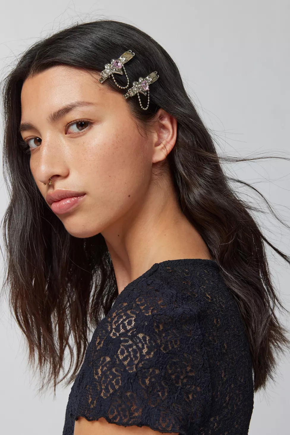 Metal Heart Slide Barrette Set | Urban Outfitters (US and RoW)