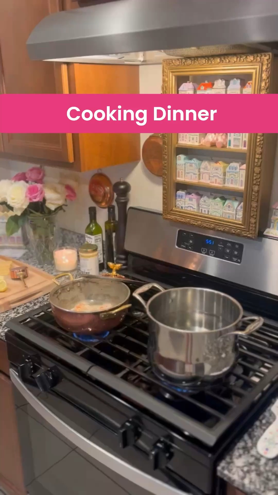 Welcome to my happy place- cooking at home sweet home🏠 
To me there’s nothing more enjoyable than a homemade meal.Tonight I’m making shrimp Alfredo with my favorite copper pan.. Cheers 🥂 
Shop my kitchen decor here 
#kitchendecor #kitchenfavorites #home #lifestyle #momlife

#LTKdayinmylife #LTKmomlife #LTKfoodie