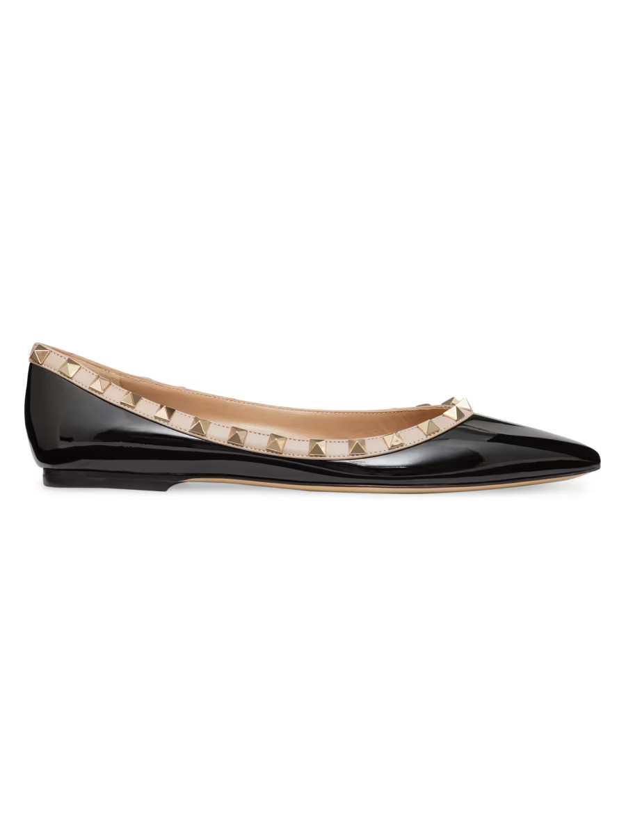 Patent Rockstud Ballet Flats | Saks Fifth Avenue