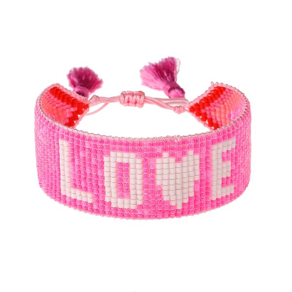Hot Pink LOVE Beaded Bracelet | HART
