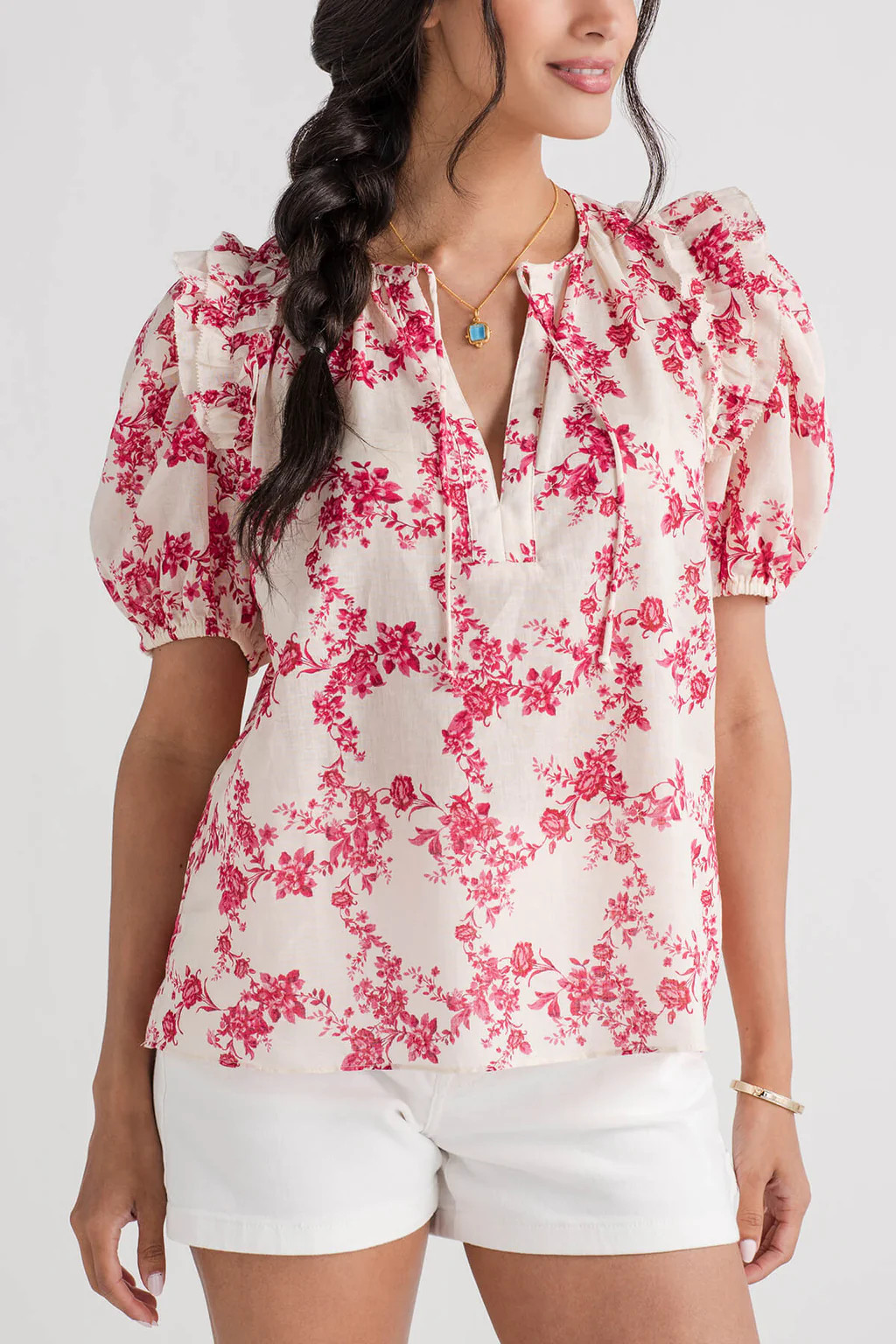 Olivaceous Floral Print Sherlyn Top | Social Threads