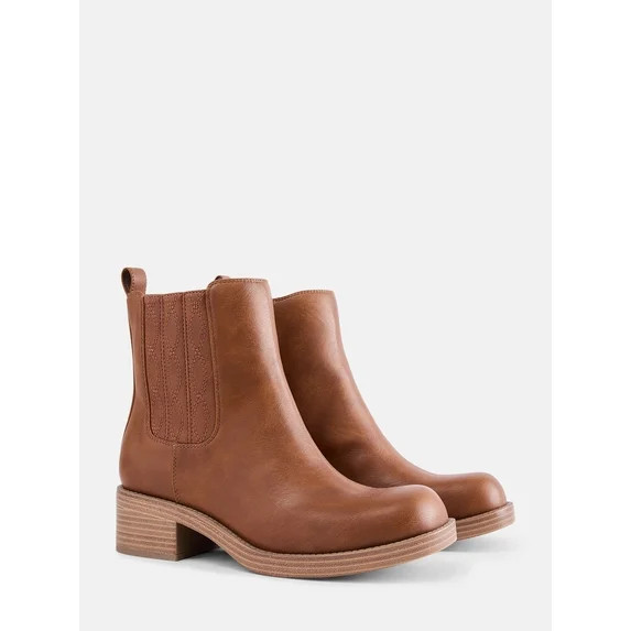 No Boundaries Women's Stitch Chelsea Booties | Walmart (US)