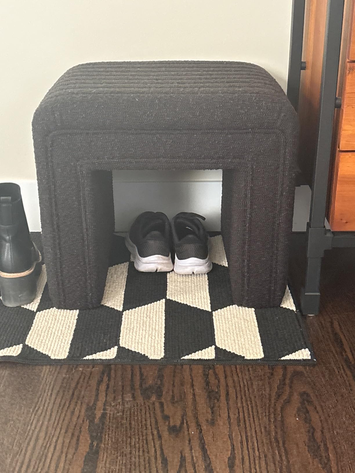 Get Set Style Vanity Stool Chair,Modern Boucle Ottoman Foot Stool with Wooden Legs Sofa Bench Foo... | Amazon (US)