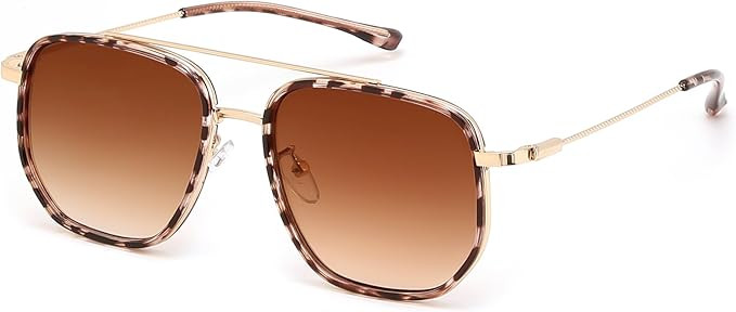 FEISEDY Retro Aviator Sunglasses for Women Men Vintage Classic Square Metal Frame Sun Glasses Tre... | Amazon (US)