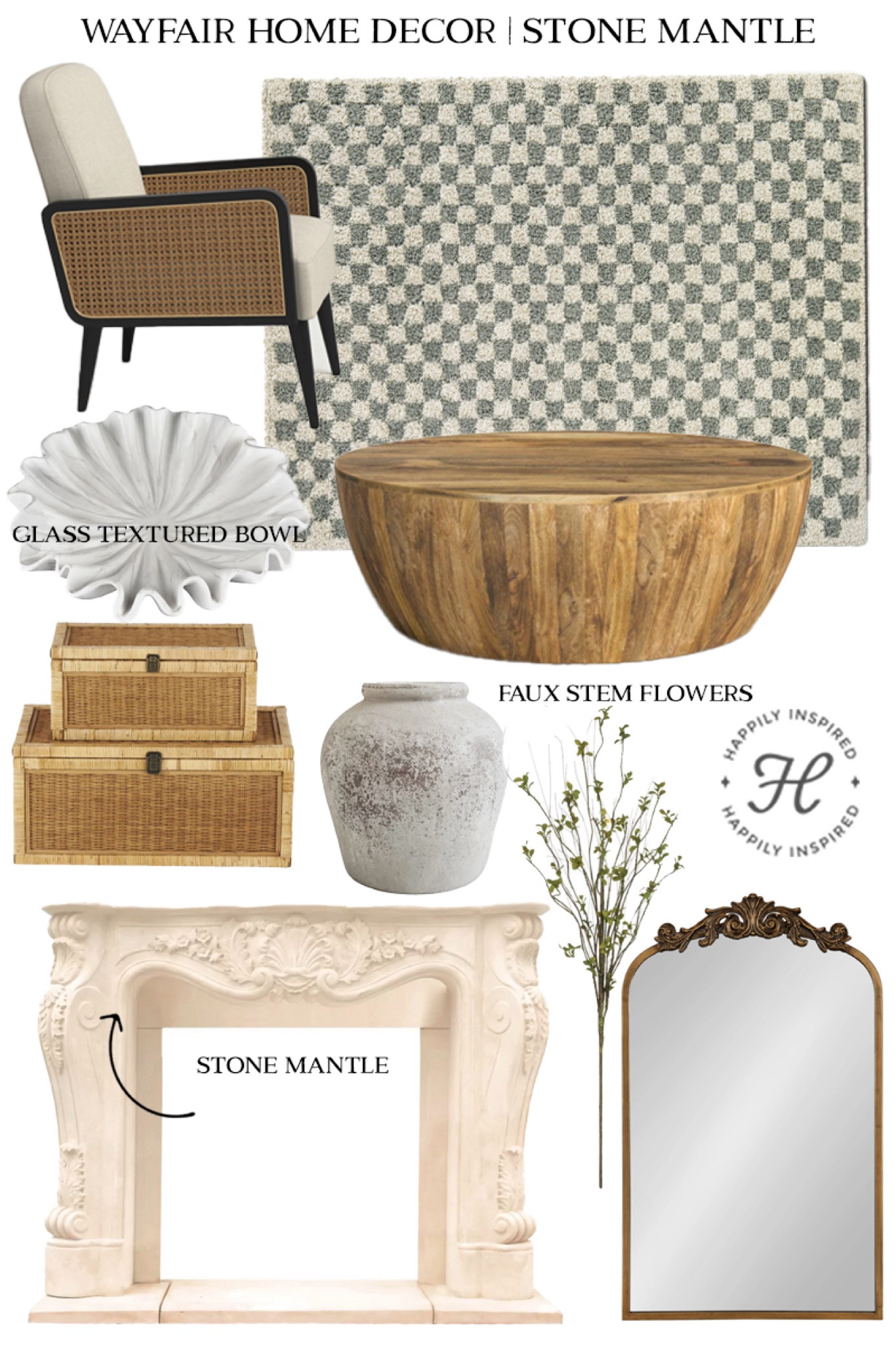 The inspiration of my living room transformation using this gorgeous stone mantel fireplace from #wayfair // available to ship now! Super historic and vintage looking, too! #wayfairPartner #ad 

#LTKFindsUnder100 #LTKFindsUnder50 #LTKHome