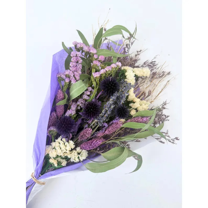 De La Terre Purple Shades Dried Floral Bouquet 18inch - Etsy | Etsy (US)