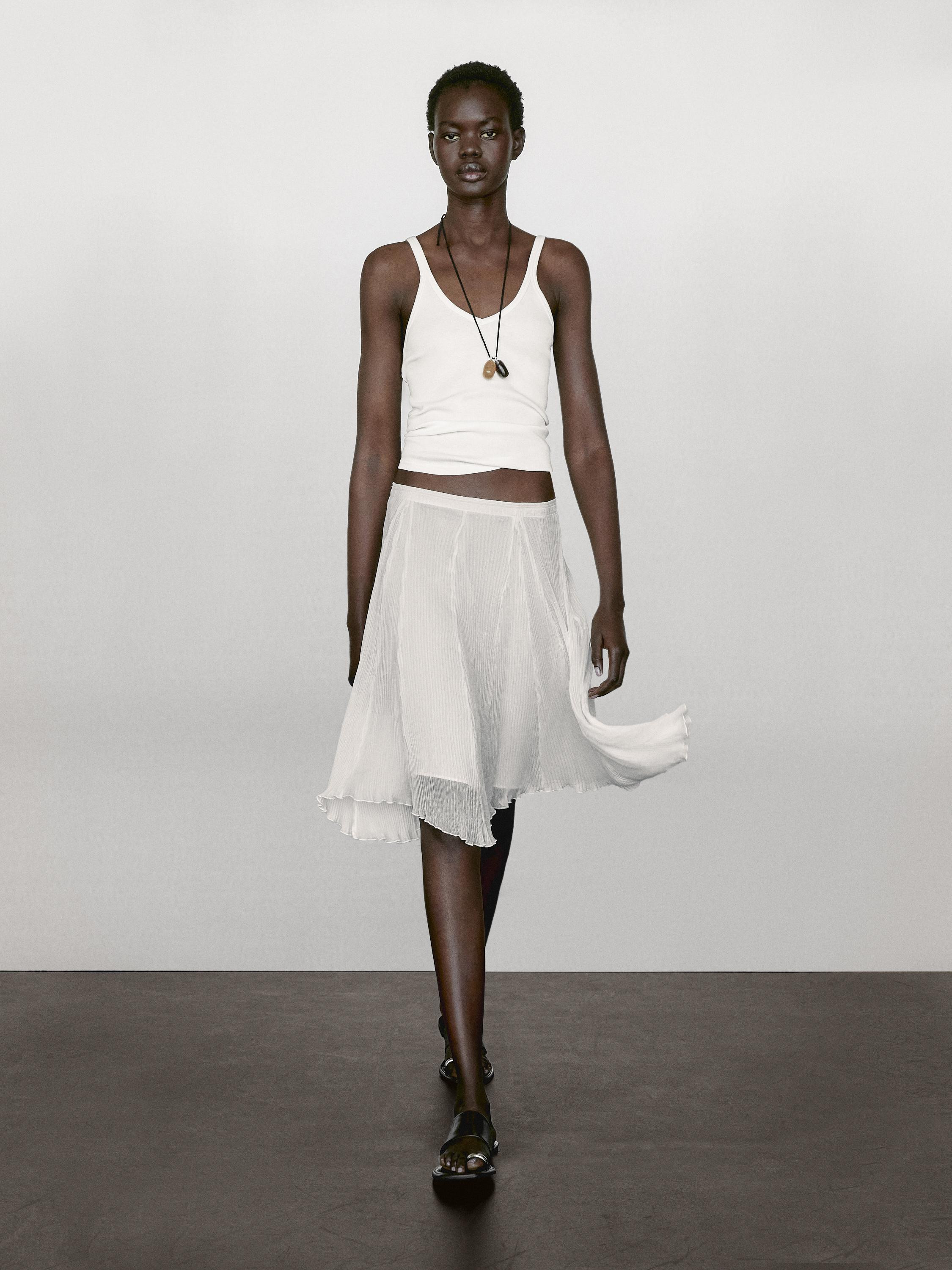 100% cotton tank top | Massimo Dutti UK