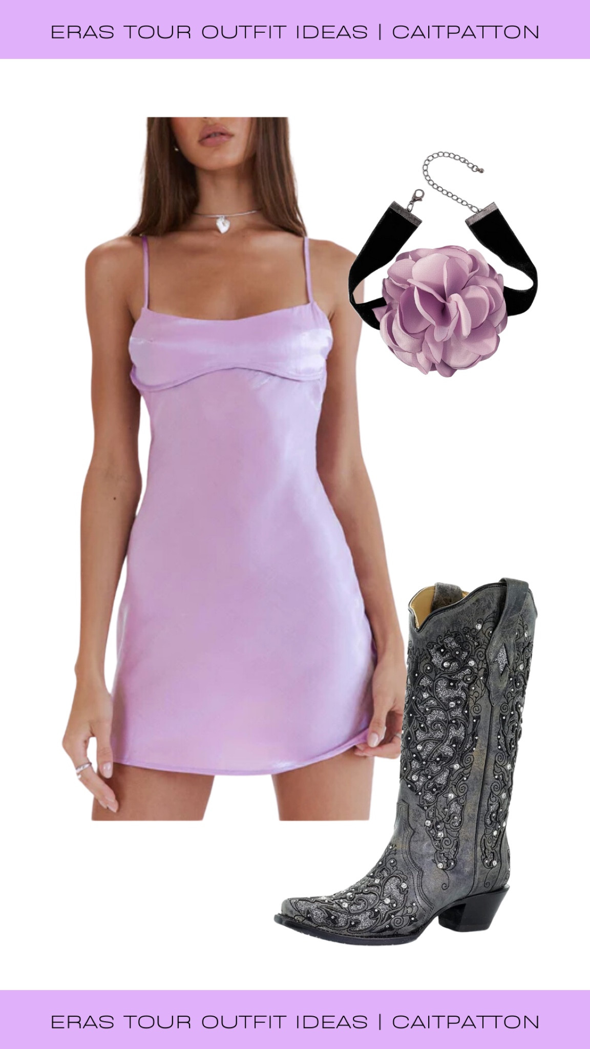 Eras Tour outfit idea for speak now!

Purple dress, purple slip dress, trendy slip dress, black cowgirl boots, rhinestone cowgirl boots, rosette choker, floral choker, eras tour outfit ideas, eras tour outfit idea, speak now outfit ideas, speak now outfits, speak now outfit idea, taylor swift speak now outfits, taylor swift eras tour outfits, taylor swift outfit ideas, taylor swift outfits, taylor swift speak now, speak now era

#LTKshoecrush #LTKfindsunder50 #LTKfindsunder100
