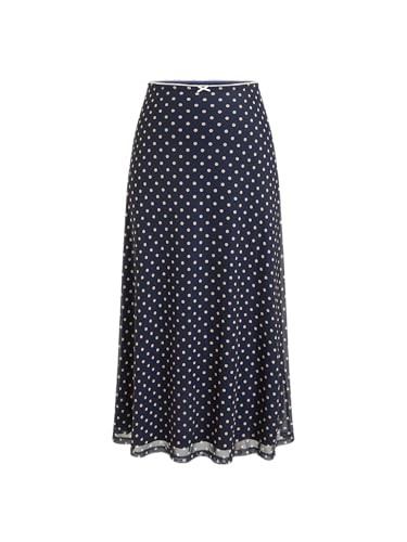 CIDER Womens Polka Dot Skirts Mesh High Waist Boho Flowy Long Midi Skirts | Amazon (US)