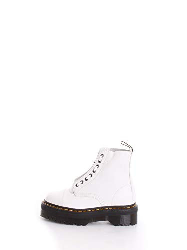 Dr. Martens Women's Sinclair 8 Eye Leather Platform Boots, White Milled Nappa Leather, 7 Medium US | Amazon (US)