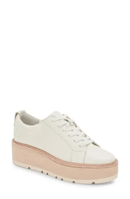 Dolce Vita Toyah Platform Sneaker in White Leather at Nordstrom, Size 9 | Nordstrom
