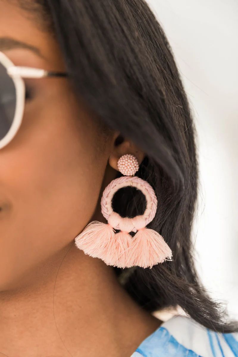 My Heart's Desire Tassel Pink Earrings FINAL SALE | The Pink Lily Boutique