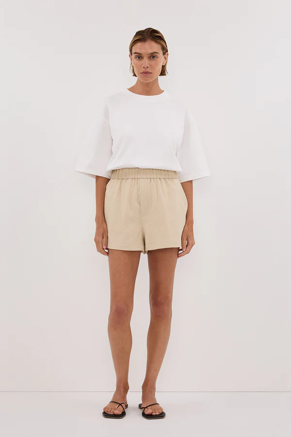 FRANKIE OAT TWEED ELASTIC SHORT | DISSH