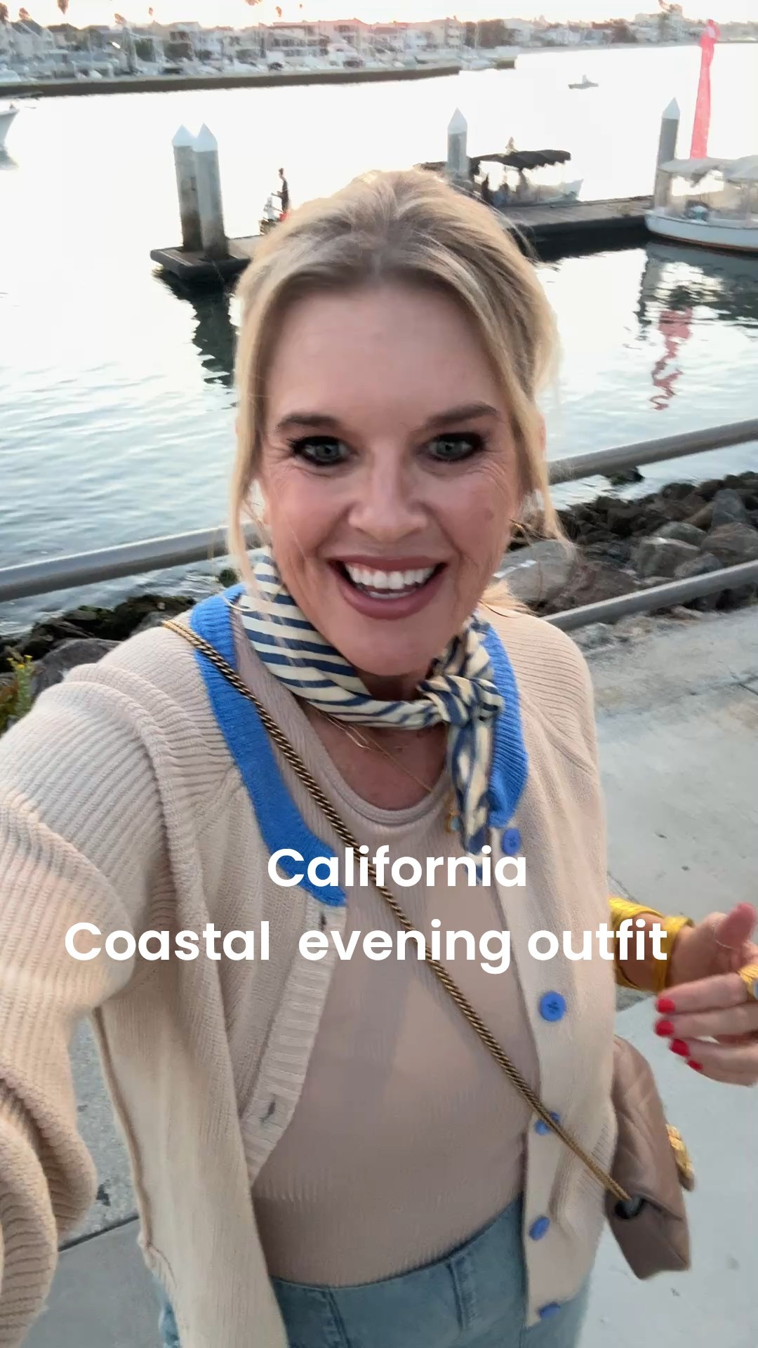 California coastal  evening outfit

Free people pull on wide leg chambray pants  true to size  for free people I am in the small
Love the light weight and soft 

Built in bra bodysuit or tank top 
Tts 
Ribbed and so good 

🚨 sale 65% off
Limited time  Now $14.99
Normally $45
Free people inspired by sweeter!
Amazon find and such great quality! Soft knit, button front cardigan I am in a med tts  for Amazon 

Blue and white scarf 

Julie Vos necklace 
Julie Vos ring 

Jenny  bird gold hoop earrings 

Gucci bag

#LTKSaleAlert #LTKStyleTip #LTKOver40
