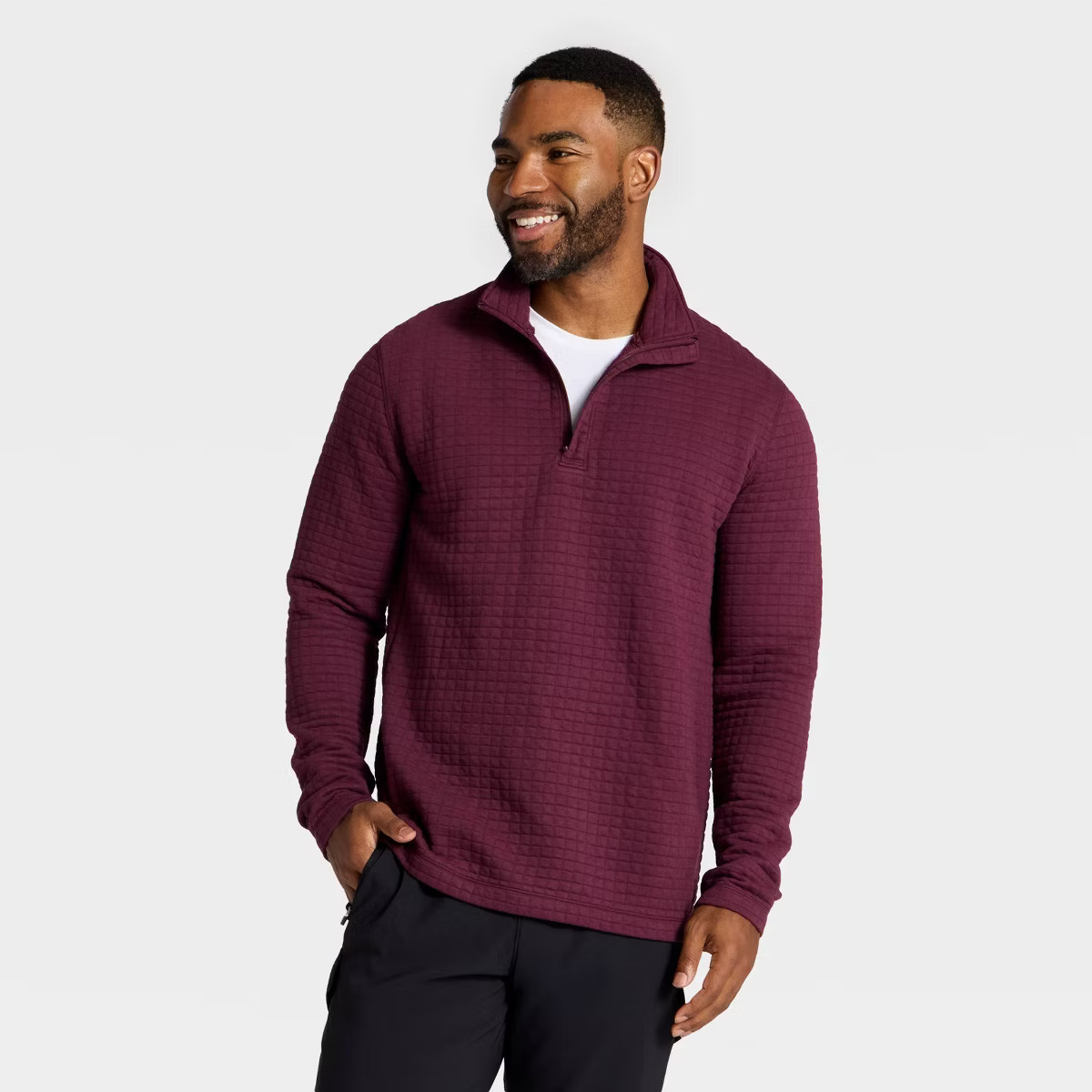Men's Quilted Fleece 1/2 Zip Pullover Sweatshirt - All In Motion™ | Target
