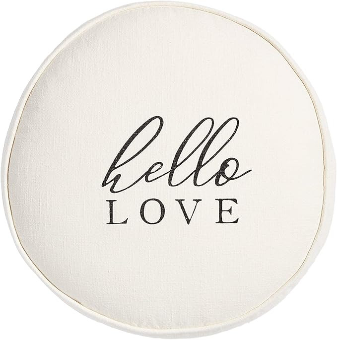 Mud Pie Round Love Pillows, Hello | Amazon (US)