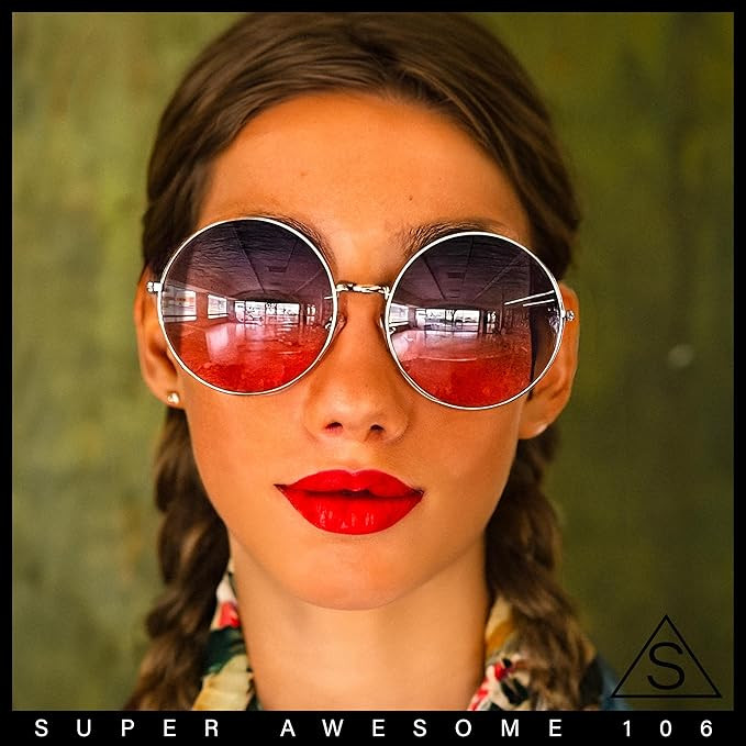 Classic Oversize Joplin Style Hippie Round Circle Lens Sunglasses | Amazon (US)
