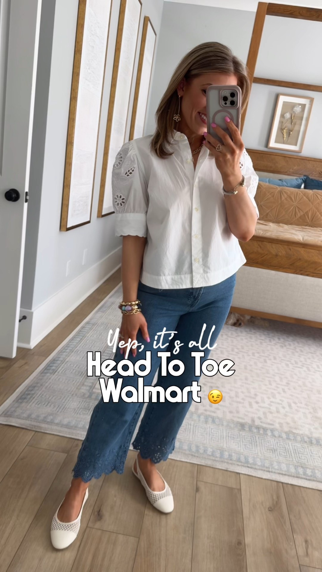 Head to toe Walmart fashion and I’m honestly blown away 🤍✨

Sharing a full try-on of the cutest new Walmart fashion outfits — spring dresses, eyelet tops, scallop hem jeans, wide leg denim, matching sets, woven handbags, raffia shoes, ballet flats and the best everyday basics. These are the kind of affordable Walmart finds that look SO much more expensive than they are 🙌🏼

From dressy date night looks to casual mom life outfits, workwear ideas, church outfits, and easy everyday style… Walmart is seriously stepping it up this season. The quality, fit, and details (eyelet hems, scallop trim, textured knits, flattering wide leg denim) are giving boutique vibes at budget prices 💛

If you’re looking for:
• Walmart spring outfits
• Affordable wide leg jeans
• Eyelet tops & feminine blouses
• Casual dresses for everyday
• Teacher outfits / workwear ideas
• Walmart shoes & handbags
• Head to toe Walmart looks

It’s all linked for you 🛍️

Tell me which look is your favorite!! 👇🏼💕

#walmartfashion #walmartfinds #walmartstyle #affordablefashion #springoutfits #momstyle #everydayoutfit #budgetfriendlyfashion #widelegjeans #eyelettop #walmartnewarrivals #ltkstyle #realoutfitinspo