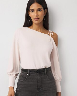 Women's Tie-Detail Bell Sleeve Top in Plie Pink size XL | White House Black Market, Going Out Tops | White House Black Market