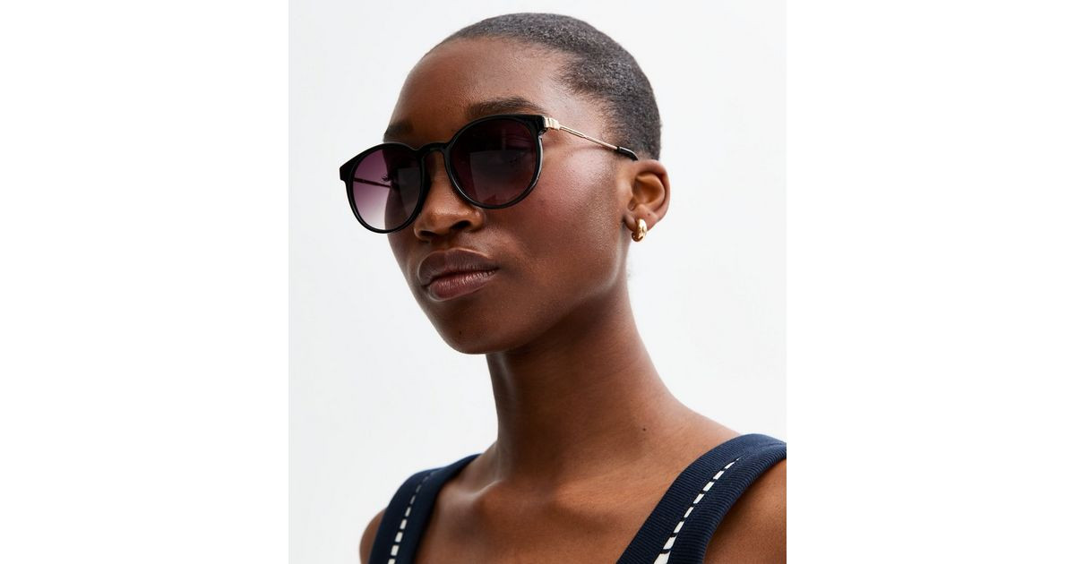 Black Round Frame Sunglasses | New Look | New Look (UK)