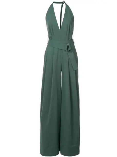 halterneck wide leg jumpsuit | FarFetch Global