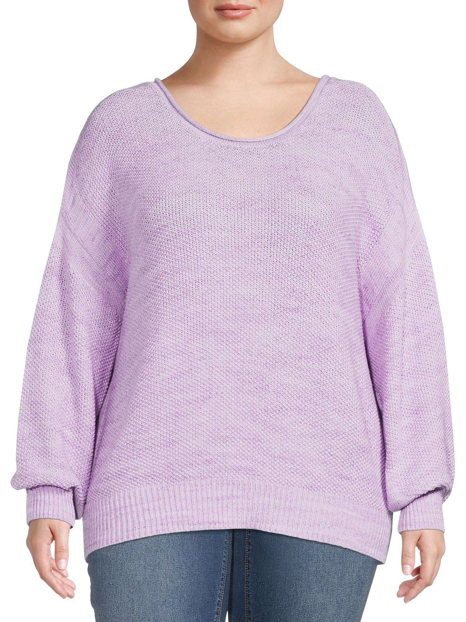 Terra & Sky Women’s Plus Size Scoop Neck Sweater | Walmart (US)